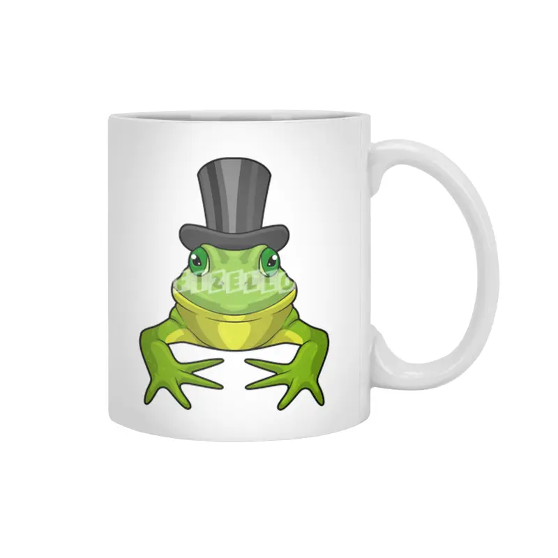 Frog as Gentleman with Top hat Beyaz Kupa