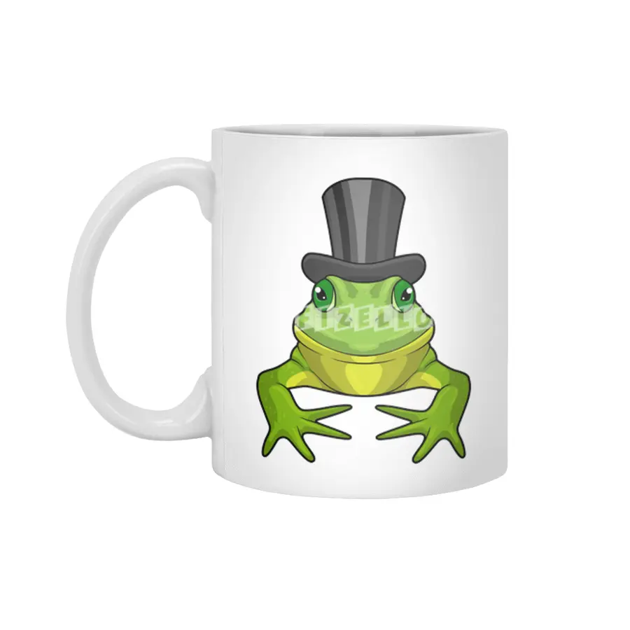 Frog as Gentleman with Top hat Beyaz Kupa