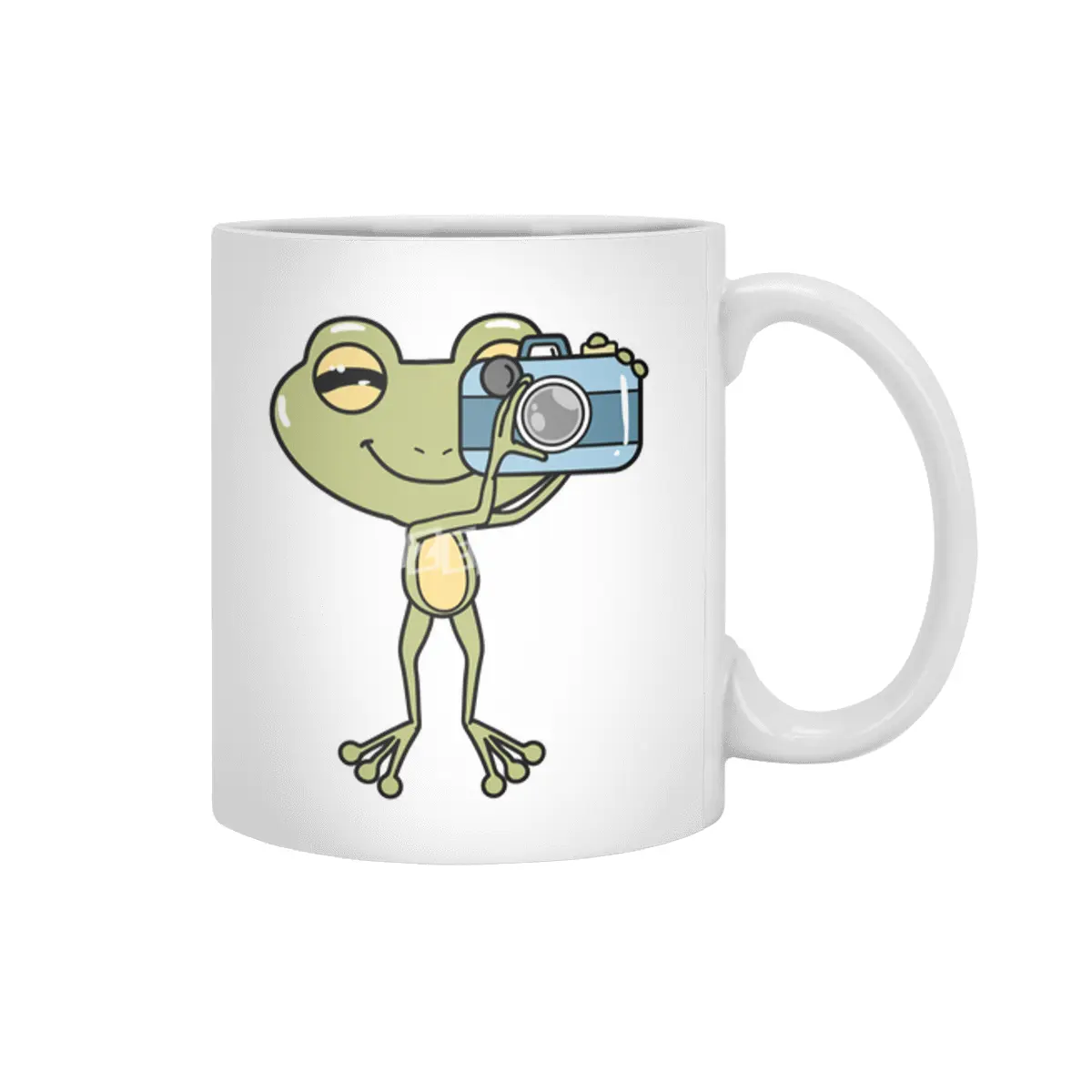 Frog as Photographer with Camera Beyaz Kupa