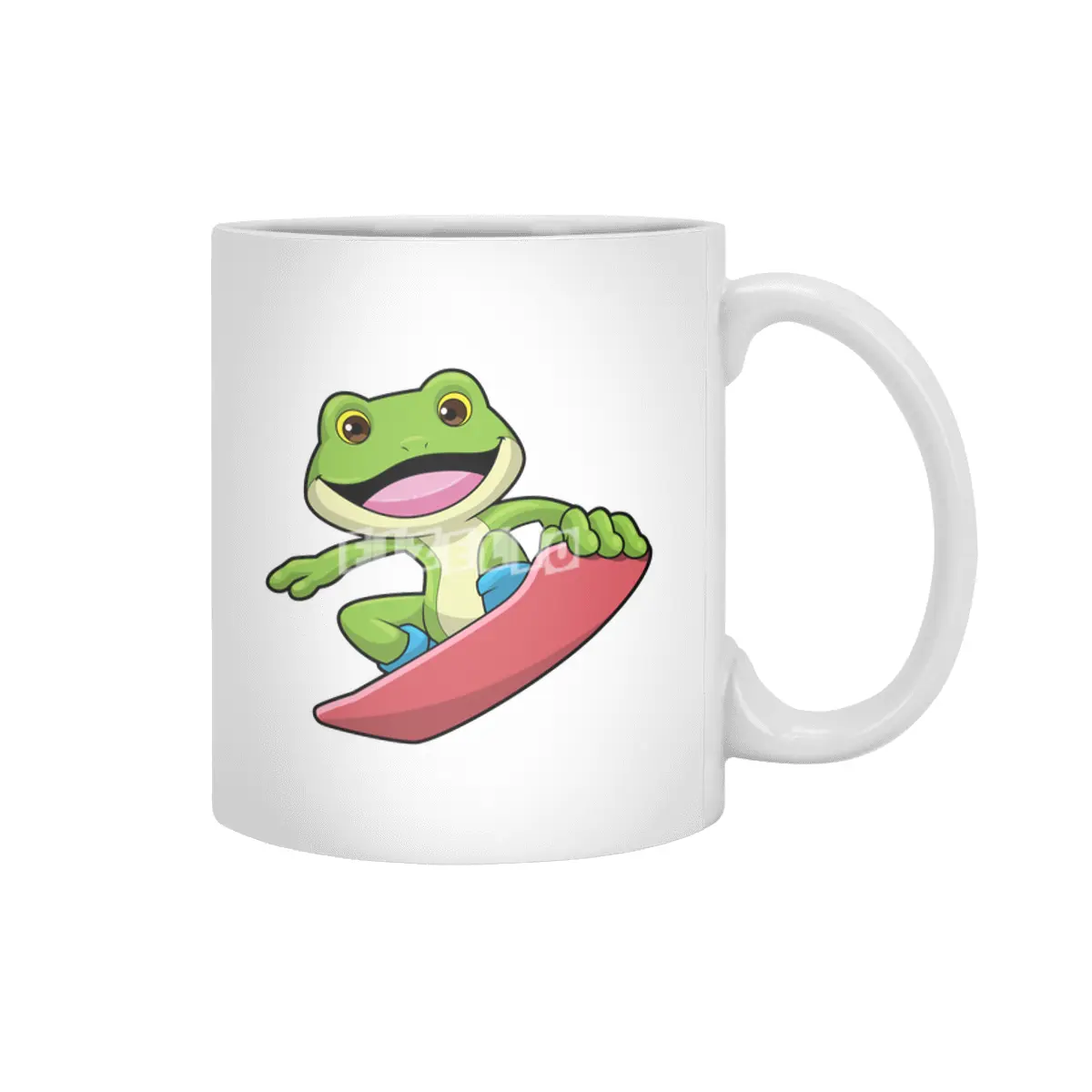 Frog as Snowboarder with Snowboard Beyaz Kupa