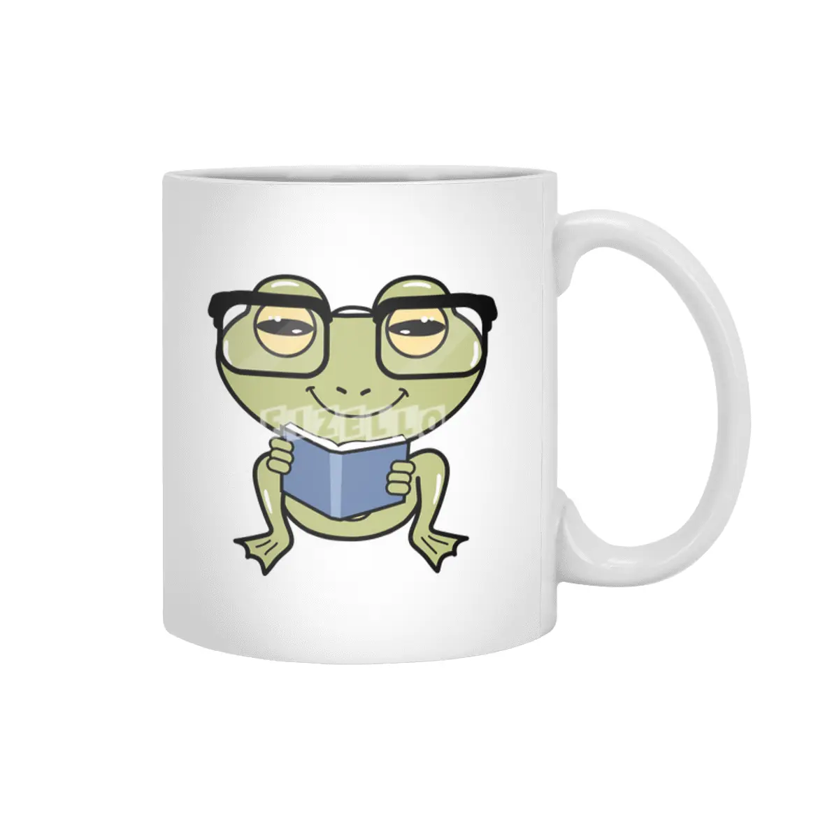 Frog as Student with Book Beyaz Kupa