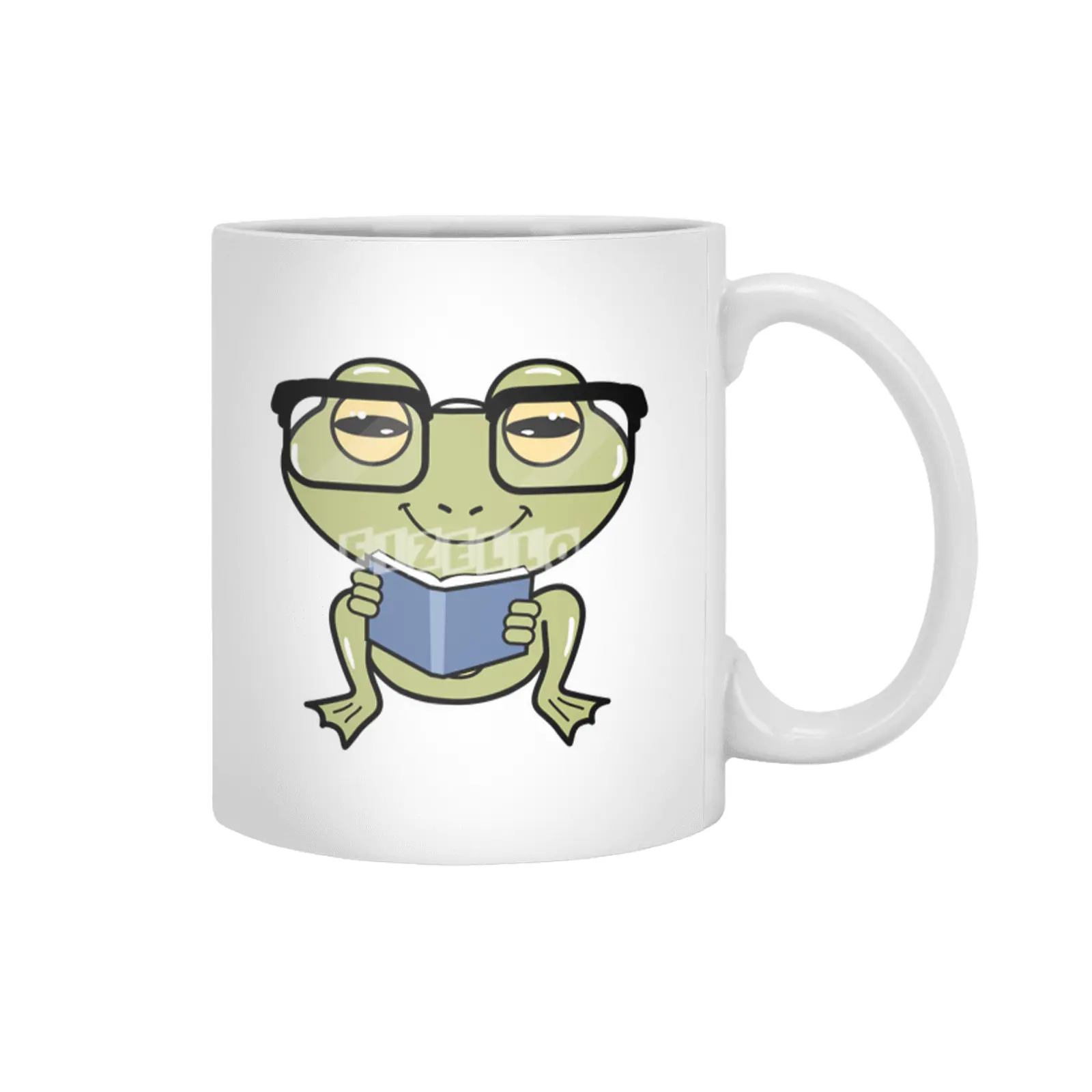 Frog as Student with Book Beyaz Kupa