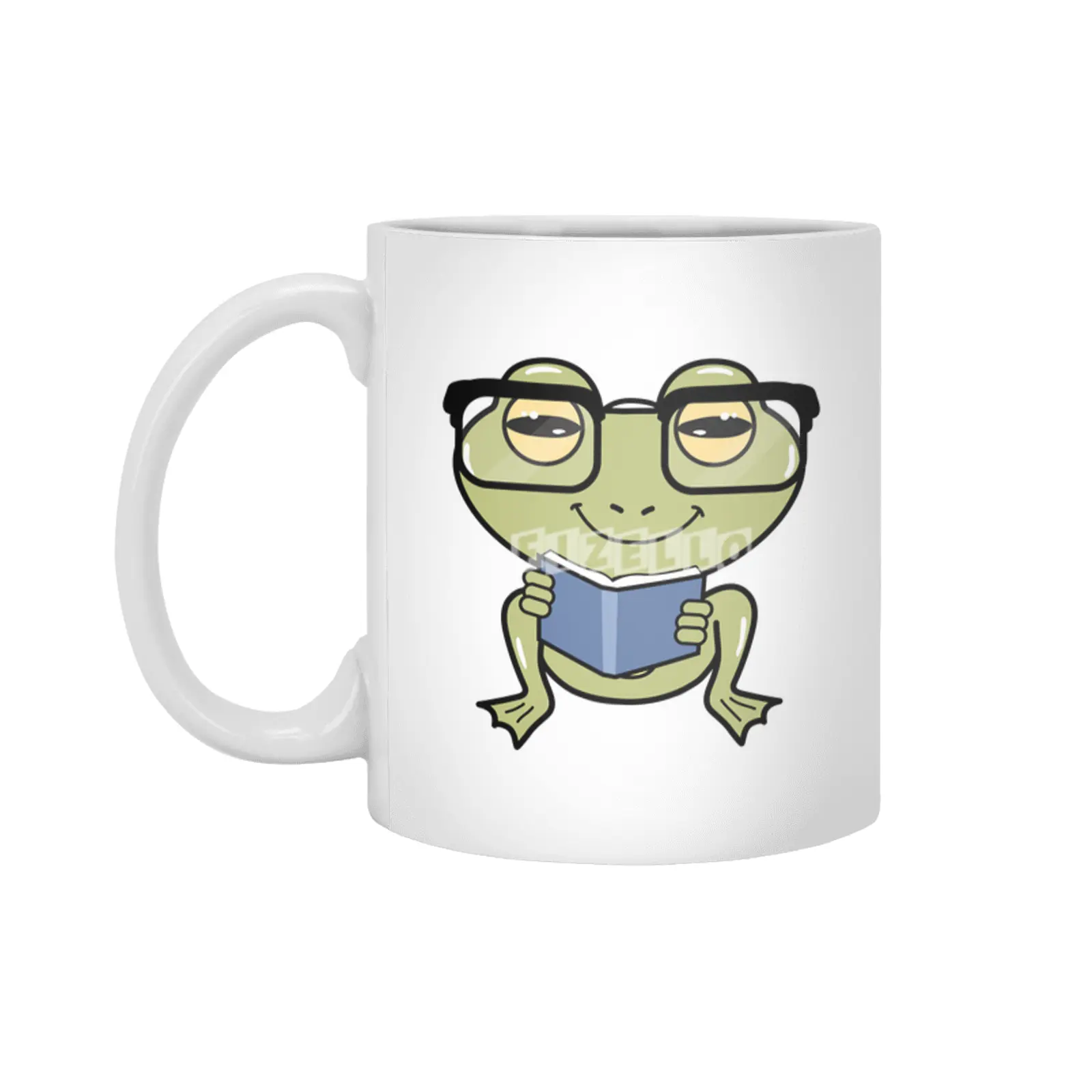 Frog as Student with Book Beyaz Kupa