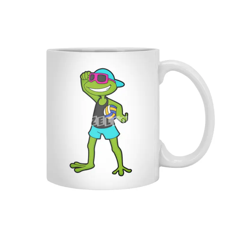Frog as Volleyball player with Volleyball Beyaz Kupa