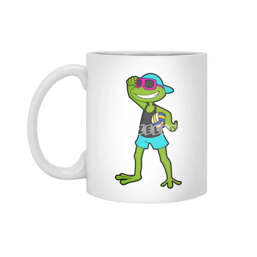 Frog as Volleyball player with Volleyball Beyaz Kupa