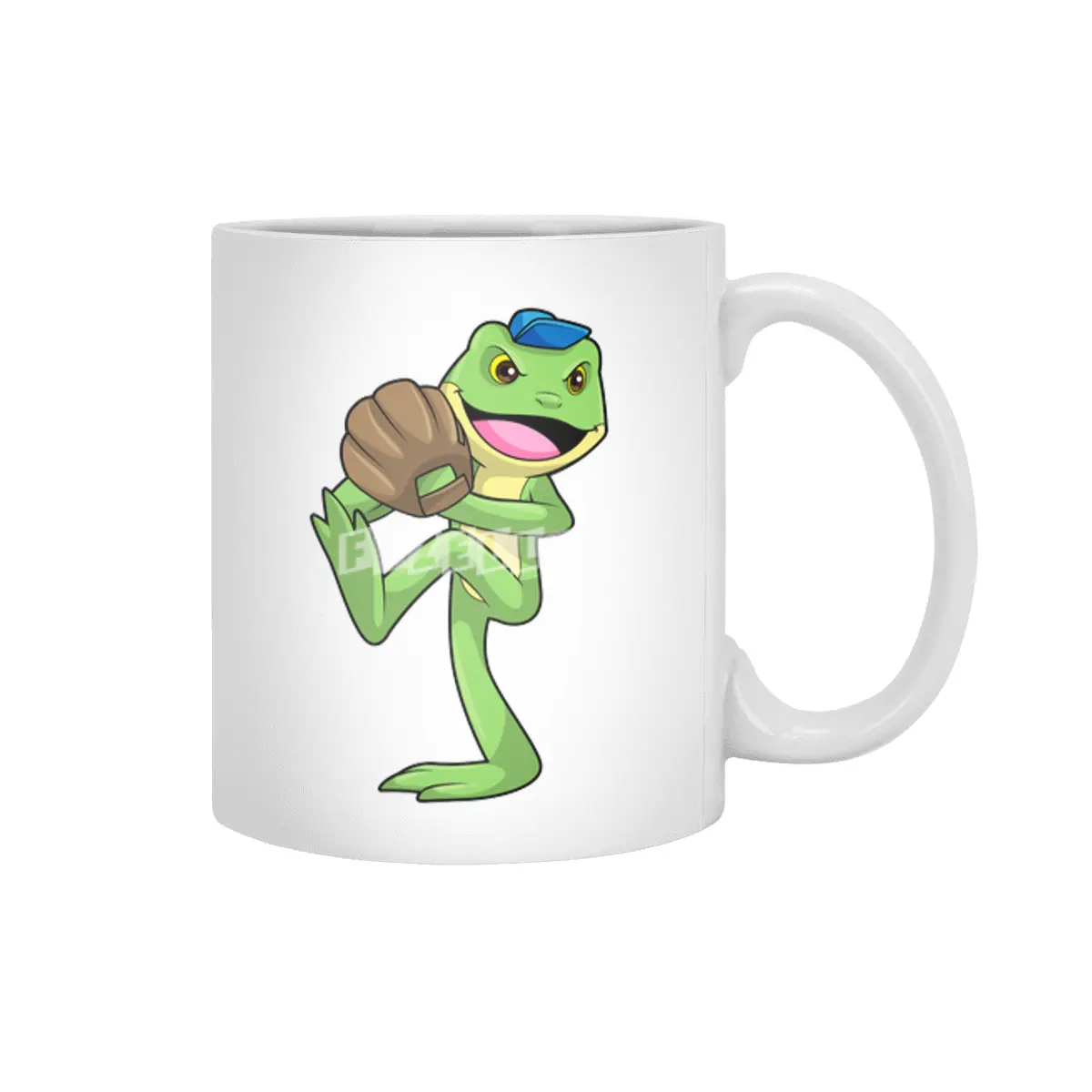 Frog at Baseball with Gloves Beyaz Kupa