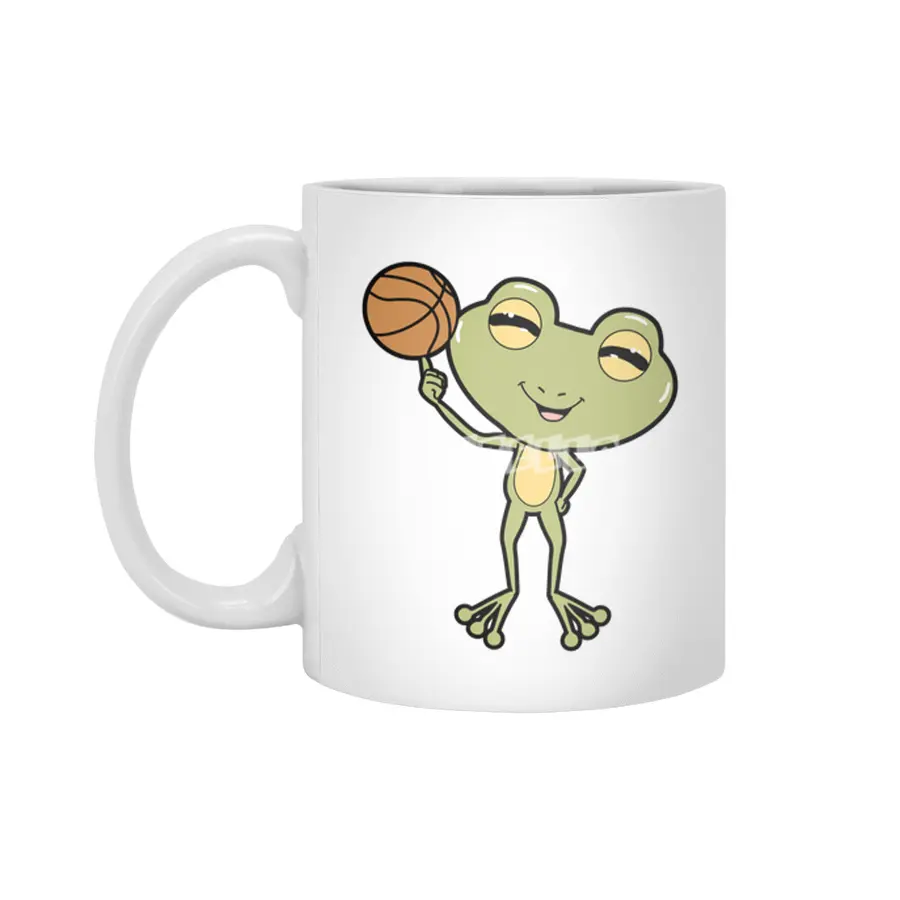 Frog at Basketball Sports Beyaz Kupa