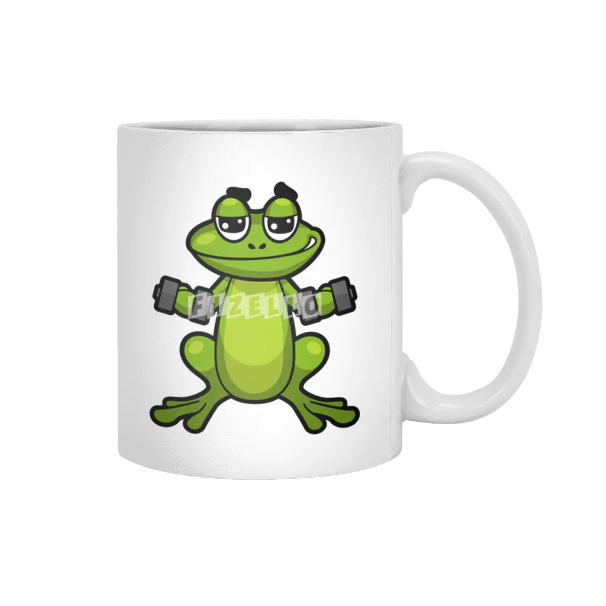 Frog at Biceps training with Dumbbells Beyaz Kupa