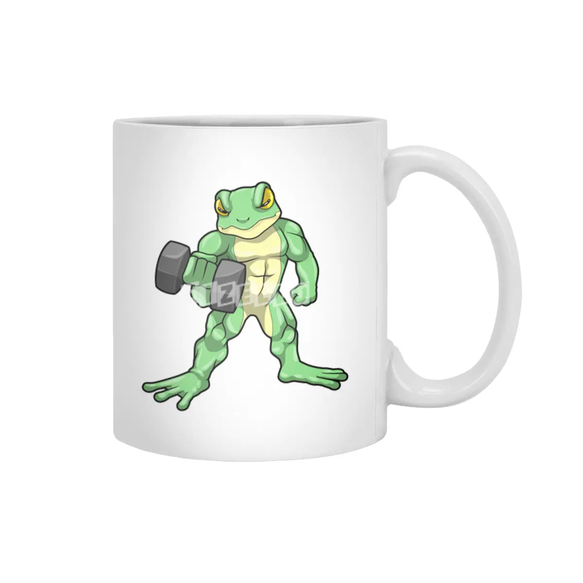 Frog at Bodybuilding with Dumbbell Beyaz Kupa