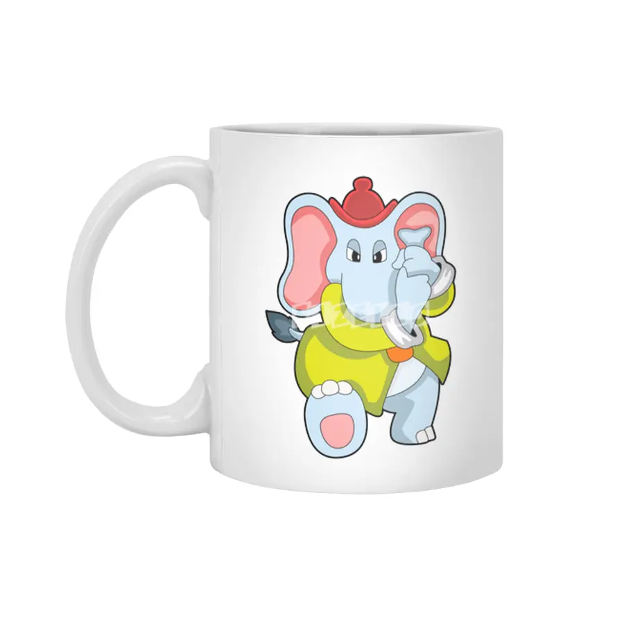 Elephant as Firefighter with Proboscis Beyaz Kupa