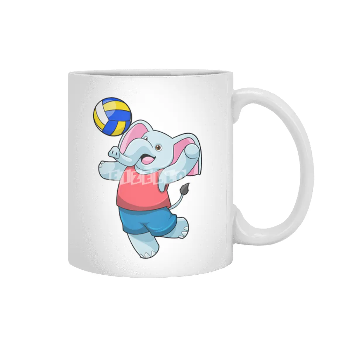 Elephant as Volleyball player with Volleyball Beyaz Kupa