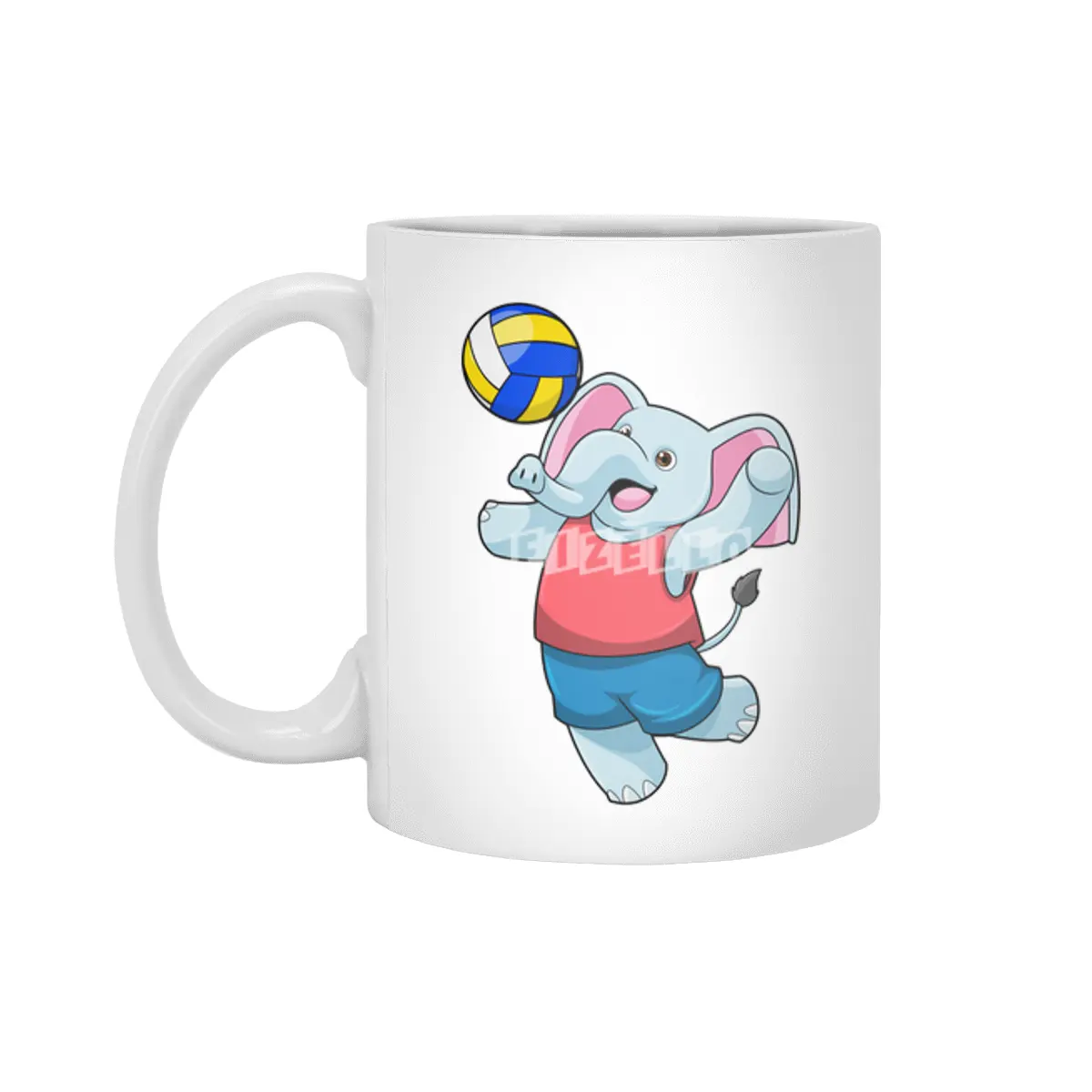 Elephant as Volleyball player with Volleyball Beyaz Kupa