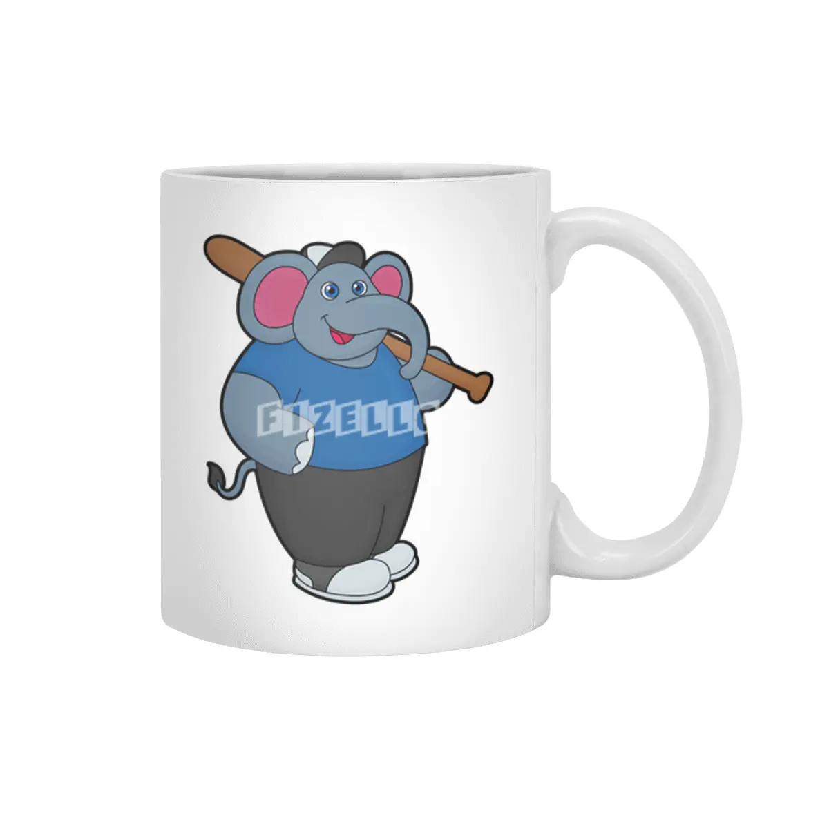Elephant at Baseball with Baseball bat Beyaz Kupa
