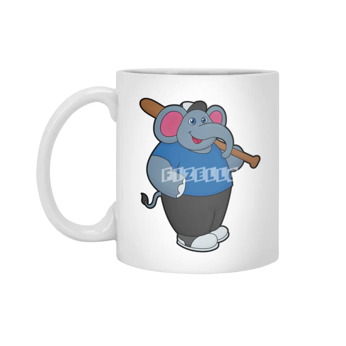 Elephant at Baseball with Baseball bat Beyaz Kupa