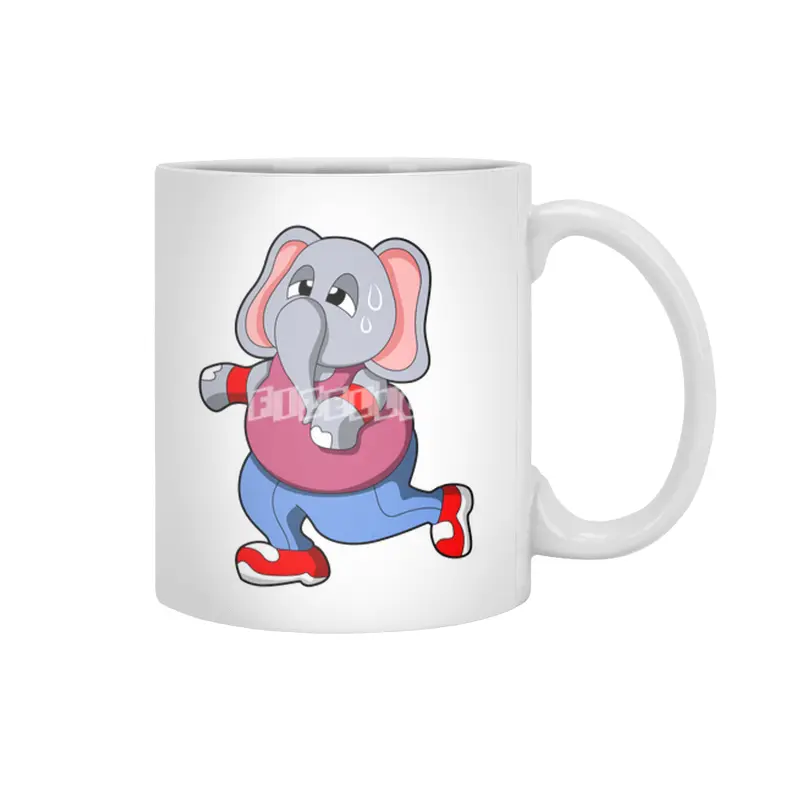 Elephant at Fitness - Jogging with Sweatband Beyaz Kupa