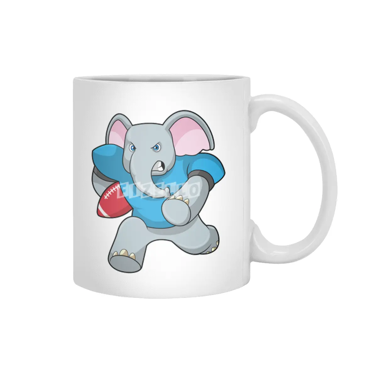 Elephant at Football with Equipment Beyaz Kupa