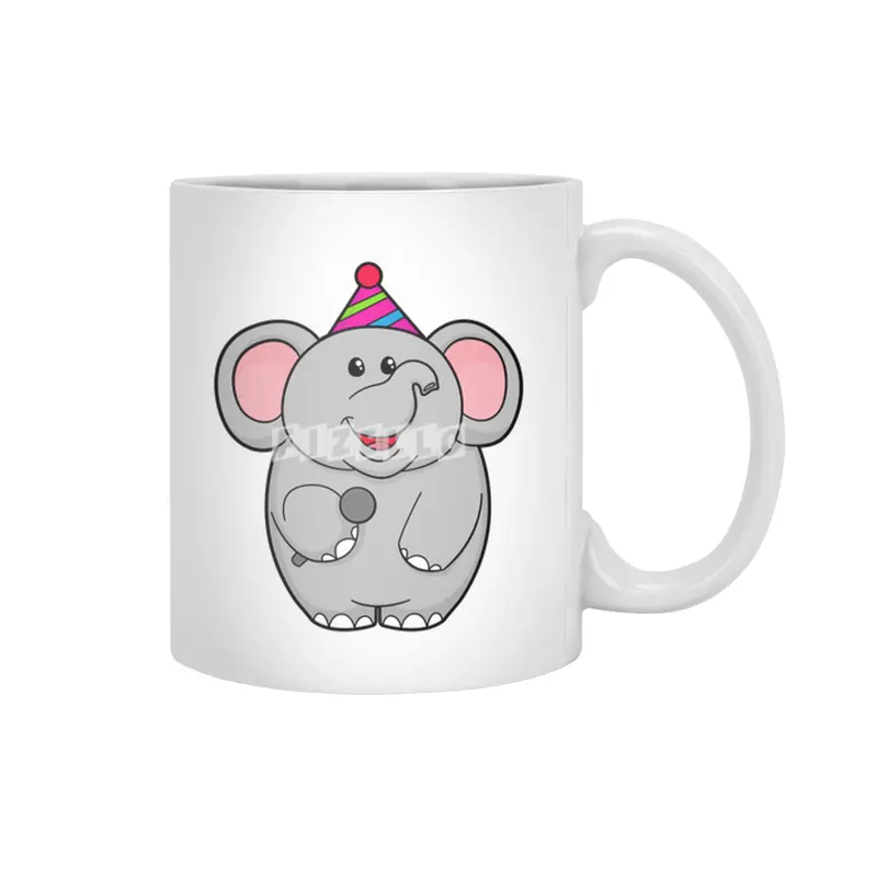 Elephant at Party with Microphone Beyaz Kupa
