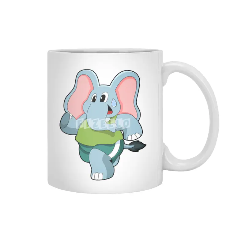 Elephant at Running Beyaz Kupa