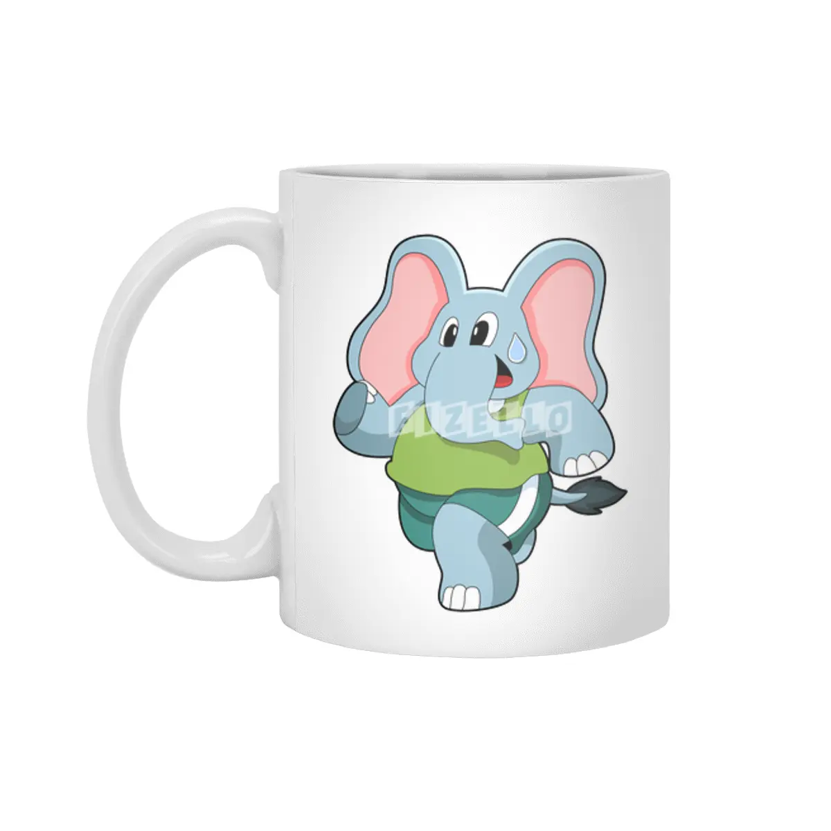 Elephant at Running Beyaz Kupa