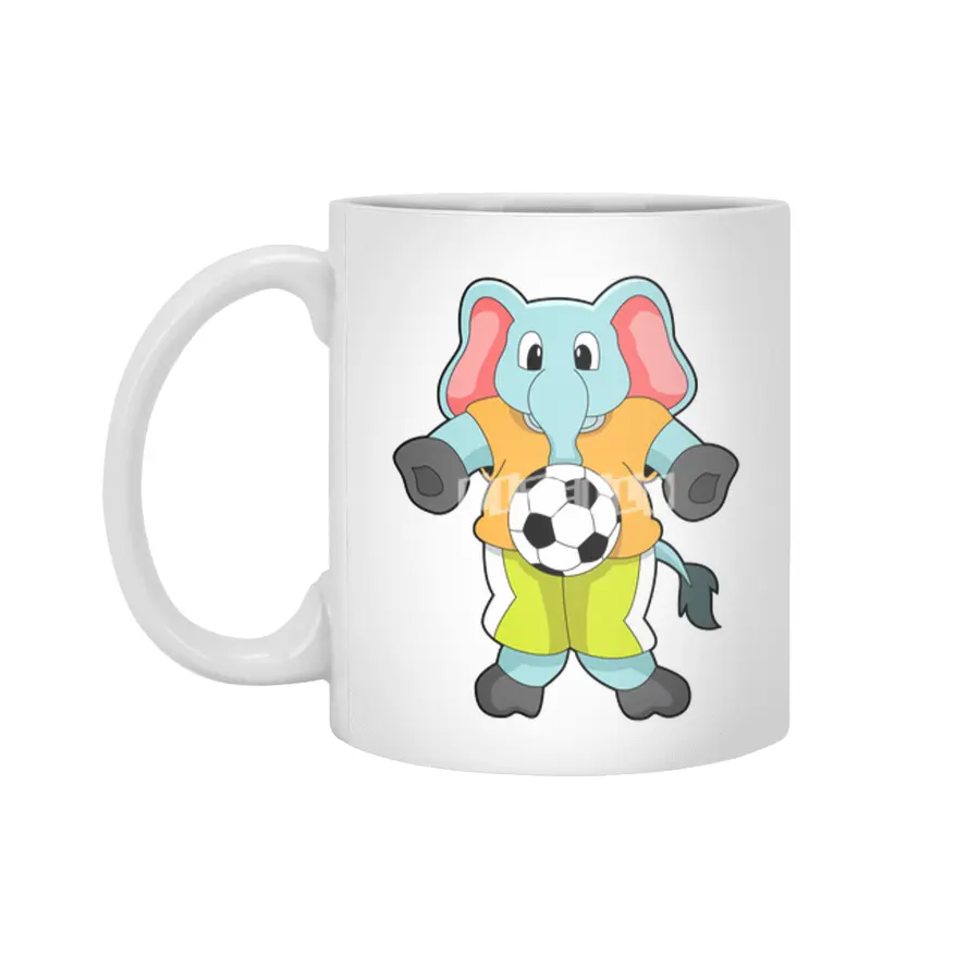 Elephant at Soccer Sports Beyaz Kupa