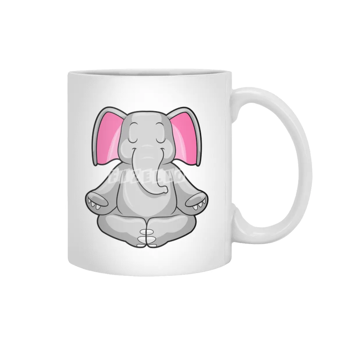 Elephant at Yoga in Cross-legged Beyaz Kupa