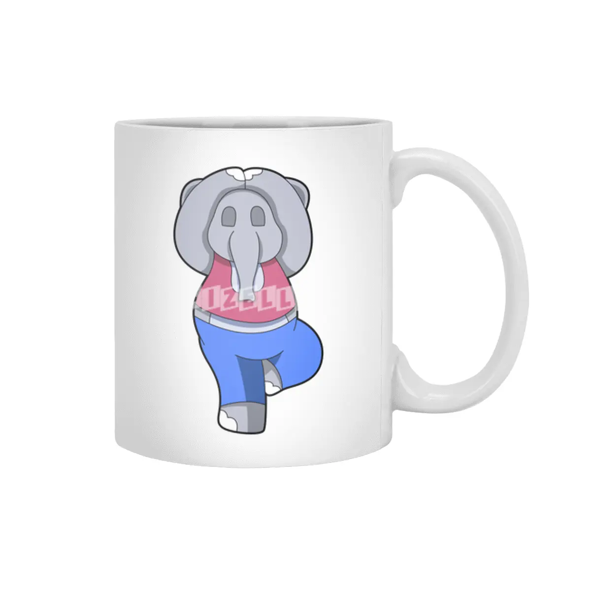 Elephant at Yoga in Standing Beyaz Kupa