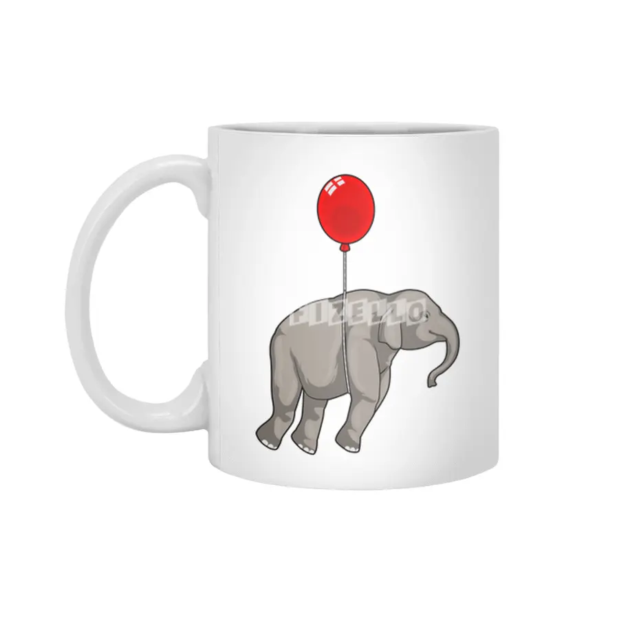 Elephant with Balloon Beyaz Kupa