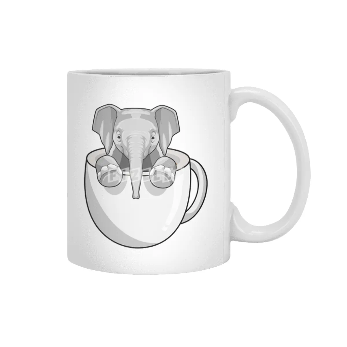 Elephant with Cup Beyaz Kupa