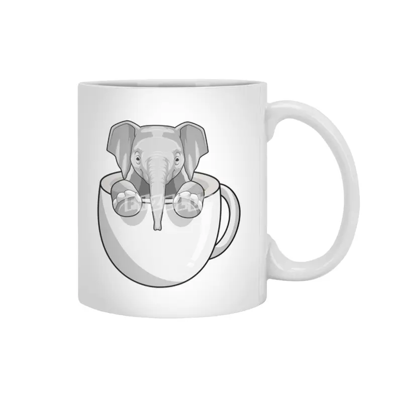 Elephant with Cup Beyaz Kupa