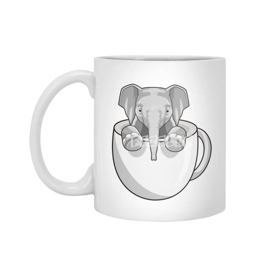 Elephant with Cup Beyaz Kupa