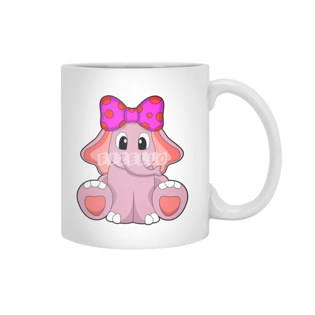 Elephant with Ribbon Beyaz Kupa
