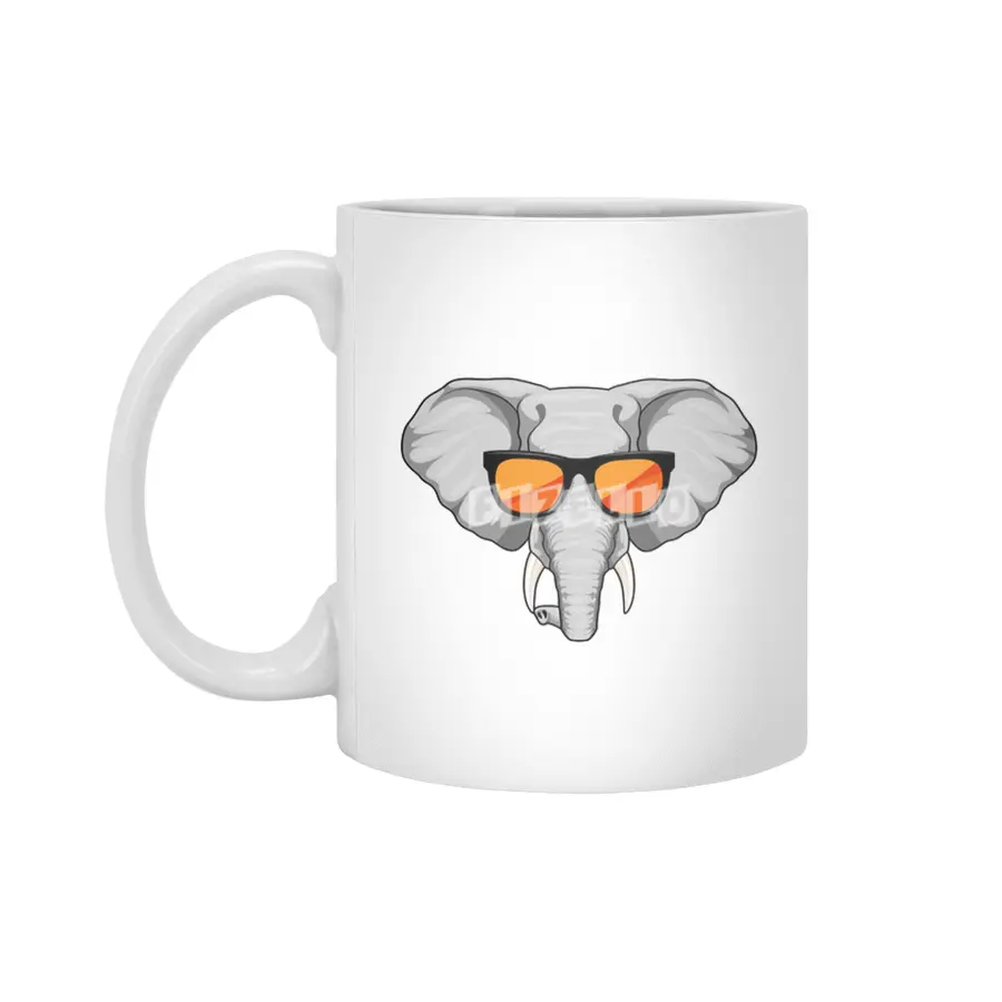 Elephant with Sunglasses Beyaz Kupa
