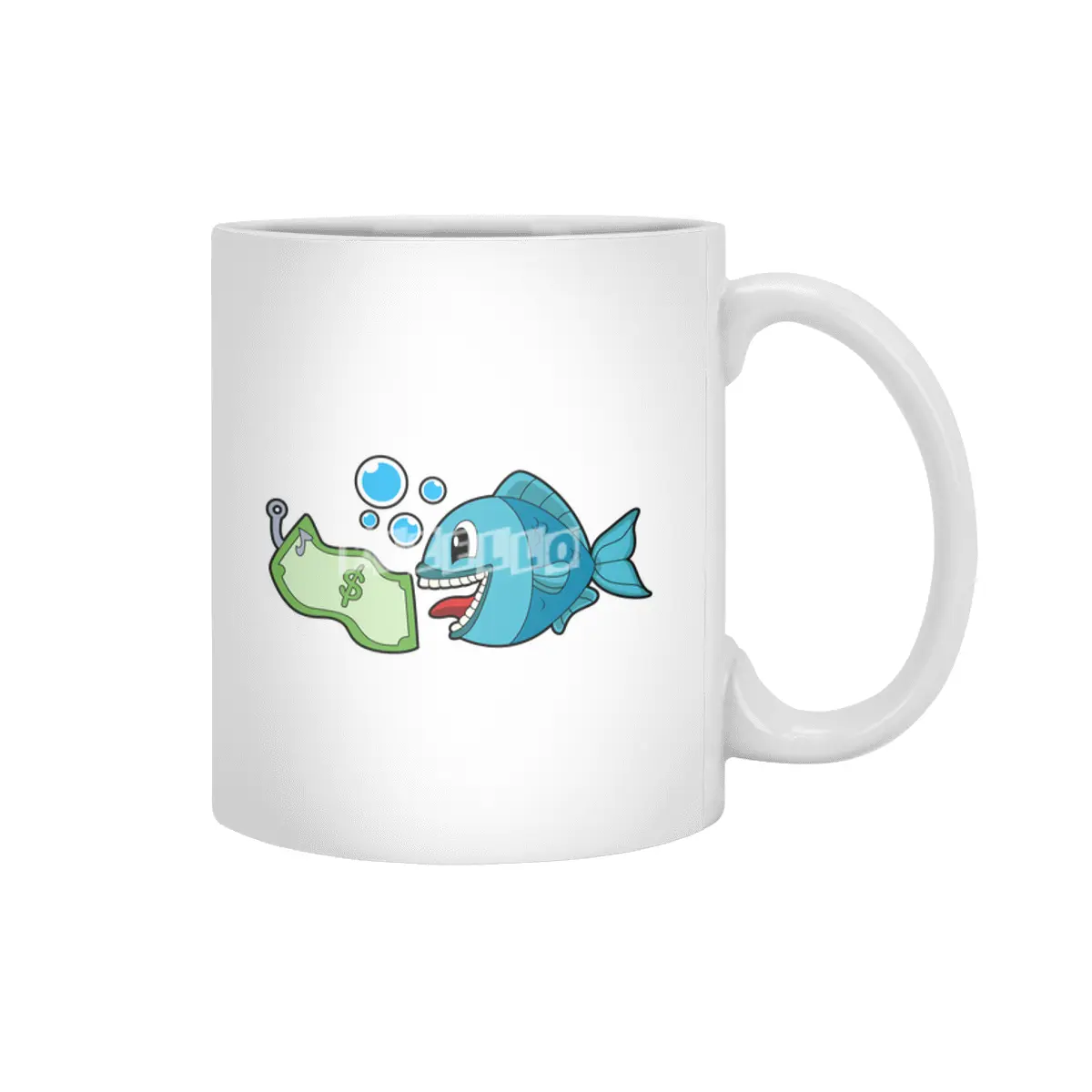 Fish with Bank note Beyaz Kupa