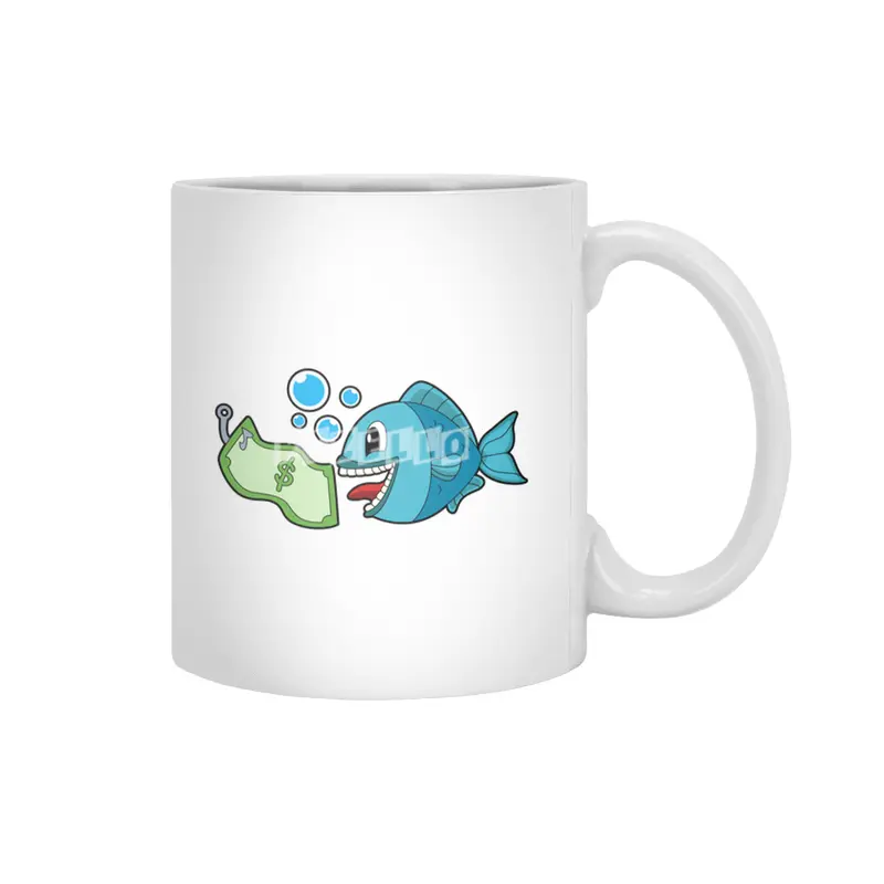 Fish with Bank note Beyaz Kupa