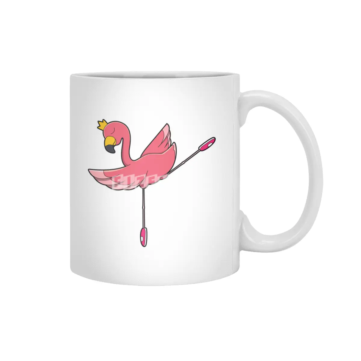 Flamingo as Ballerina at Ballet with Crown Beyaz Kupa