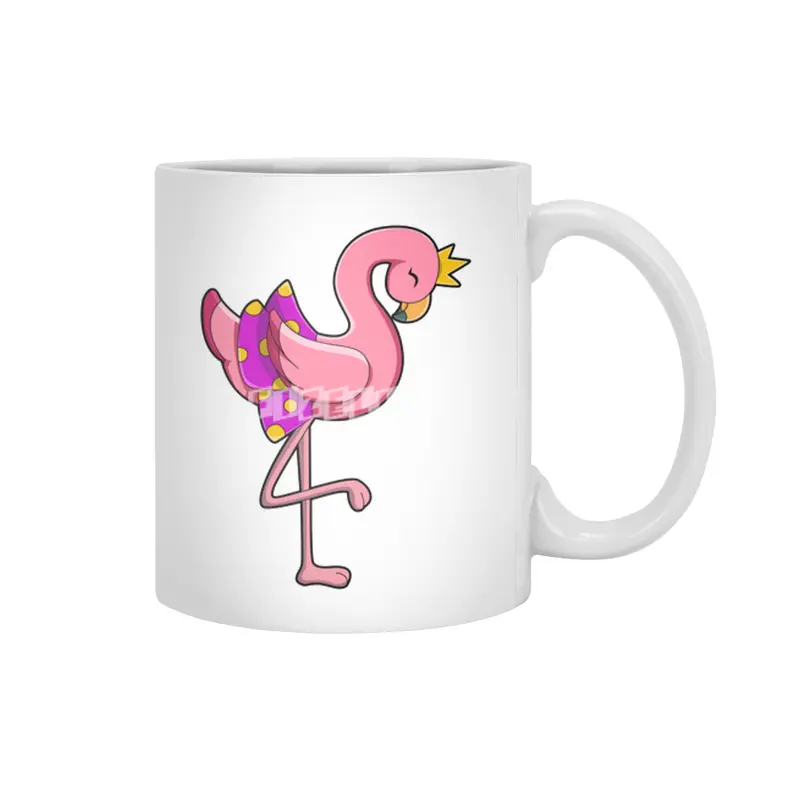 Flamingo with Crown & Skirt Beyaz Kupa