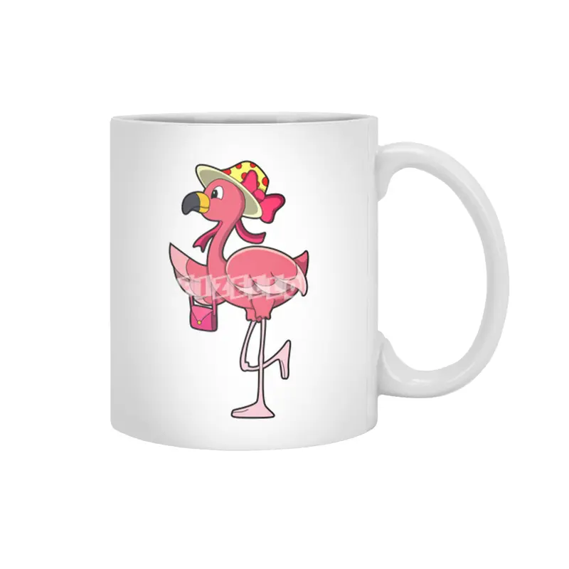 Flamingo with Handbag & Hat Beyaz Kupa