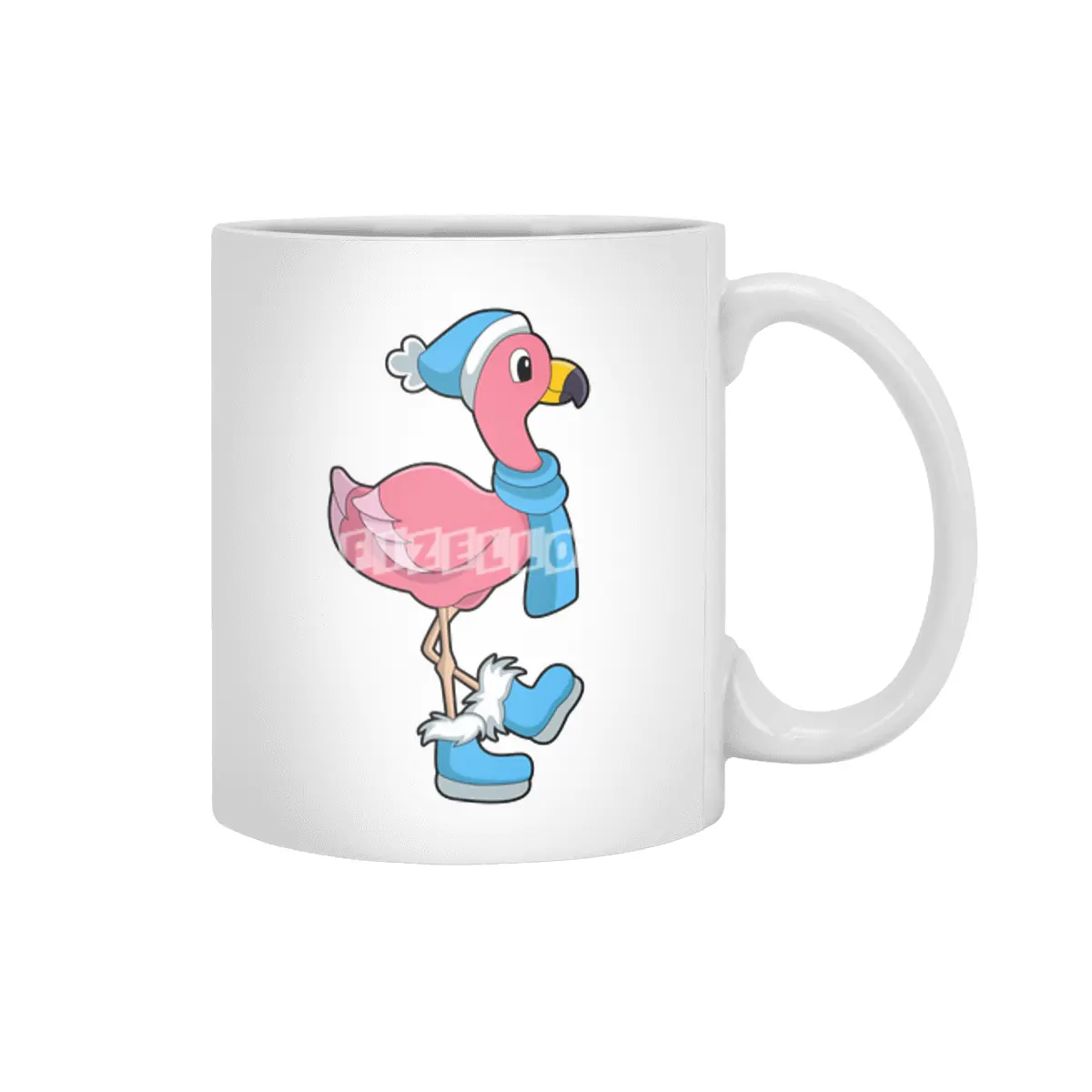 Flamingo with Scarf & Hat Beyaz Kupa