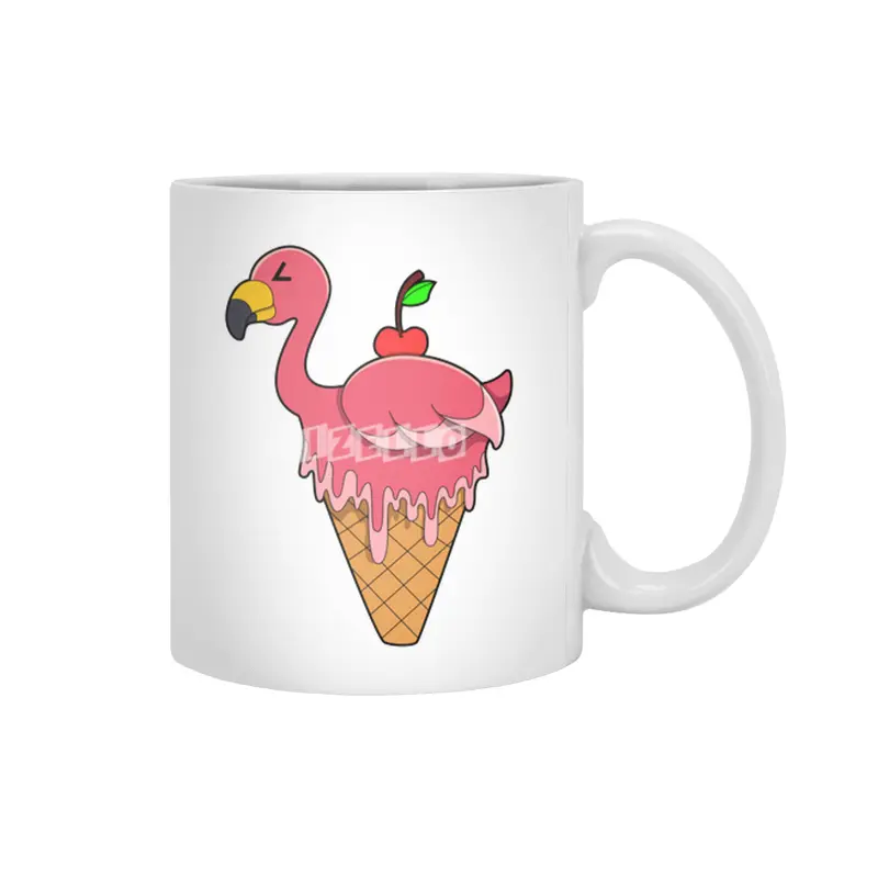 Flamingo with Waffle ice cream & Apple Beyaz Kupa