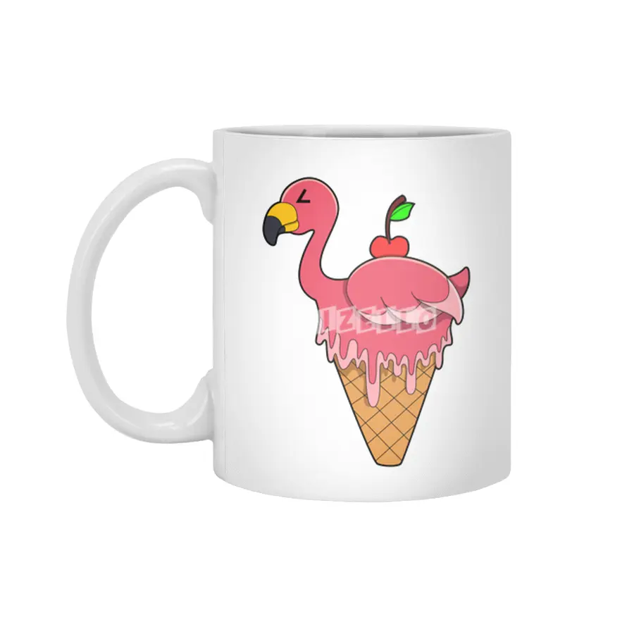 Flamingo with Waffle ice cream & Apple Beyaz Kupa