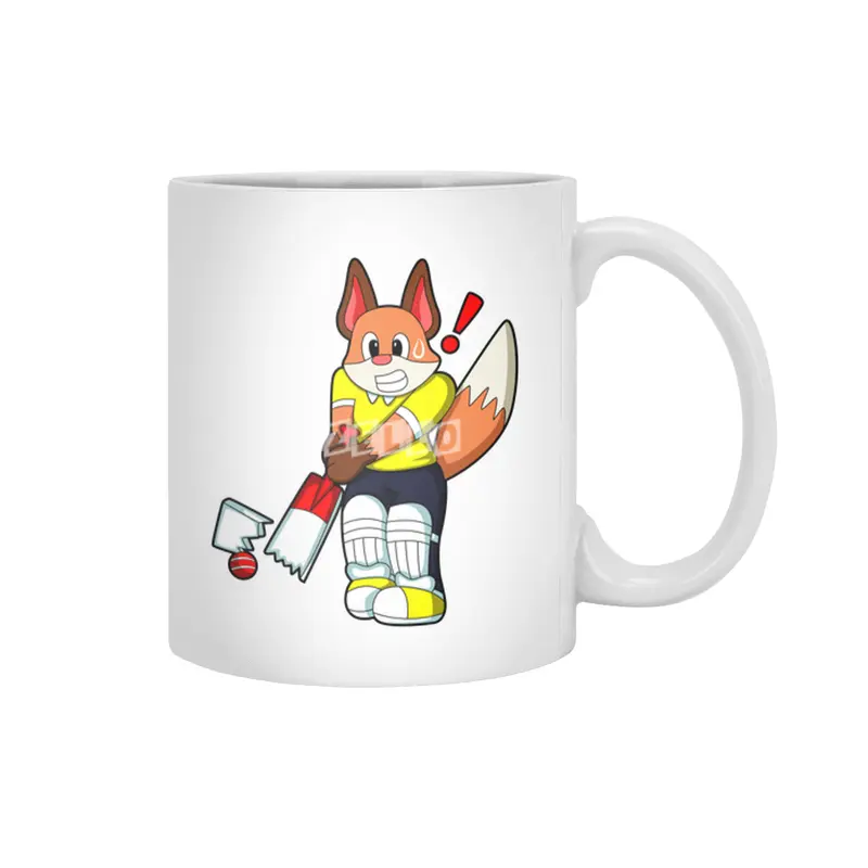 Fox as Batsman with Cricket bat Beyaz Kupa