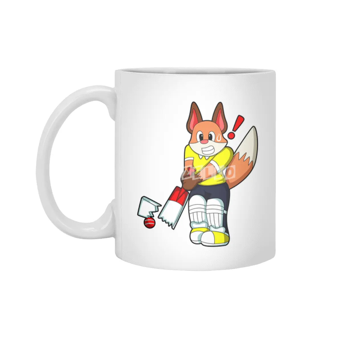 Fox as Batsman with Cricket bat Beyaz Kupa