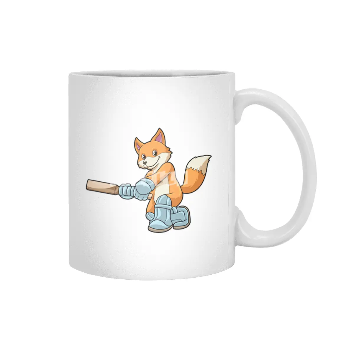 Fox as Batsman with Cricket bat Beyaz Kupa