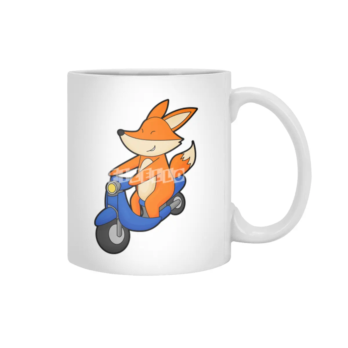 Fox as Biker with Scooter Beyaz Kupa