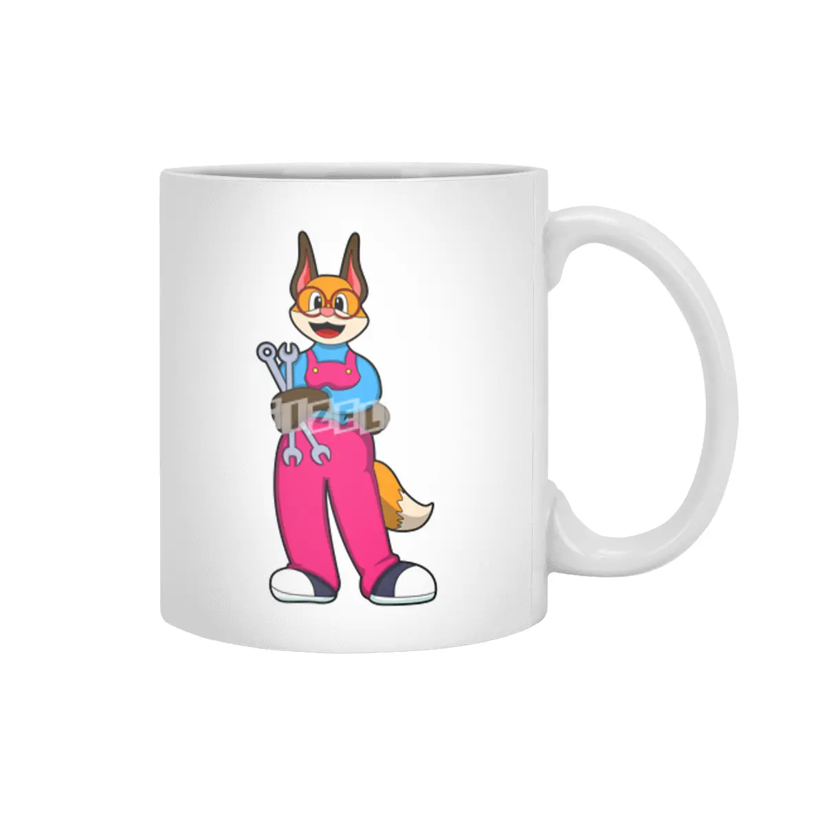 Fox as Craftsman with Tools Beyaz Kupa
