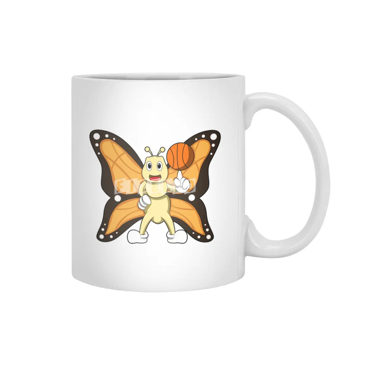Butterfly as Sports with Basketball Beyaz Kupa