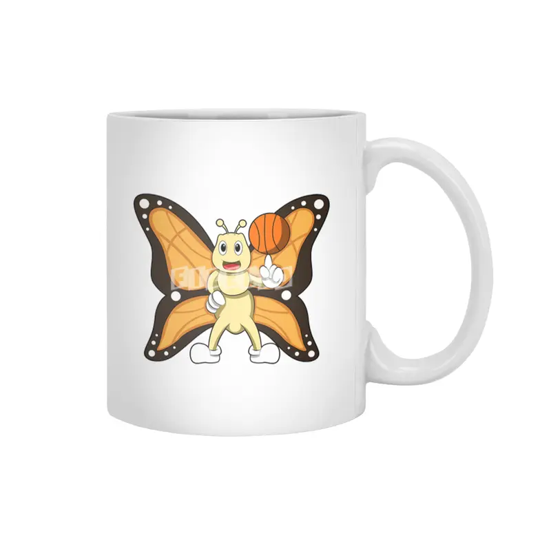 Butterfly as Sports with Basketball Beyaz Kupa