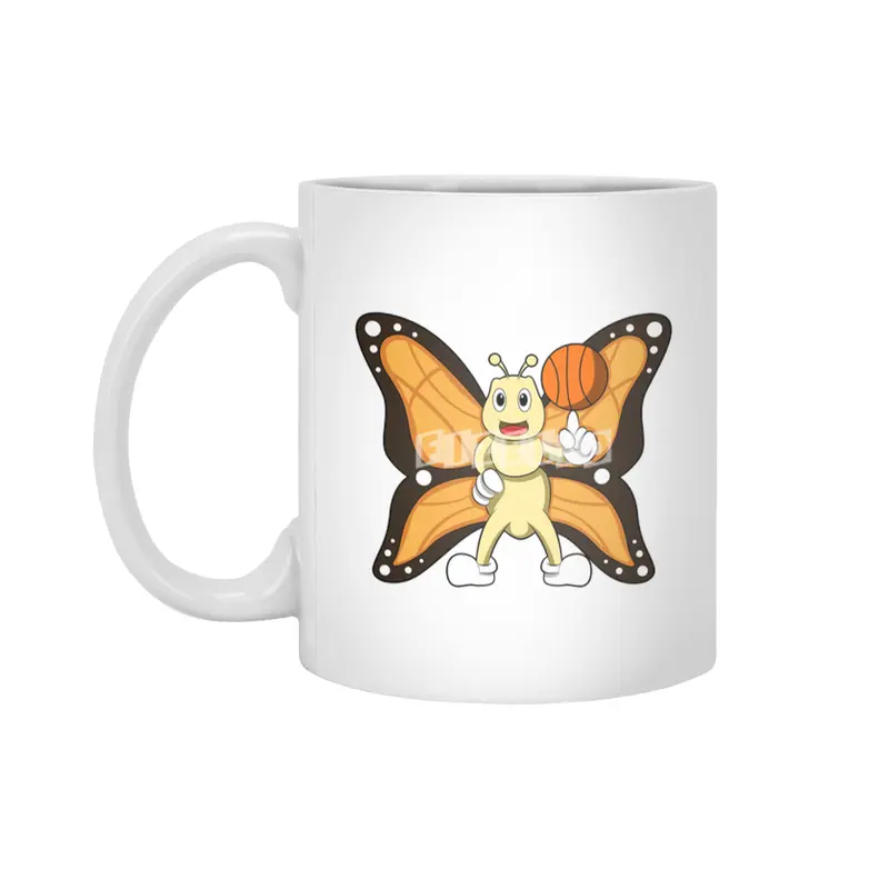 Butterfly as Sports with Basketball Beyaz Kupa