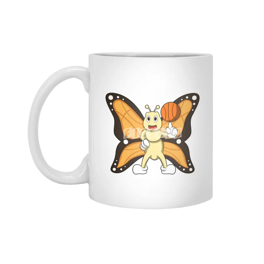 Butterfly as Sports with Basketball Beyaz Kupa