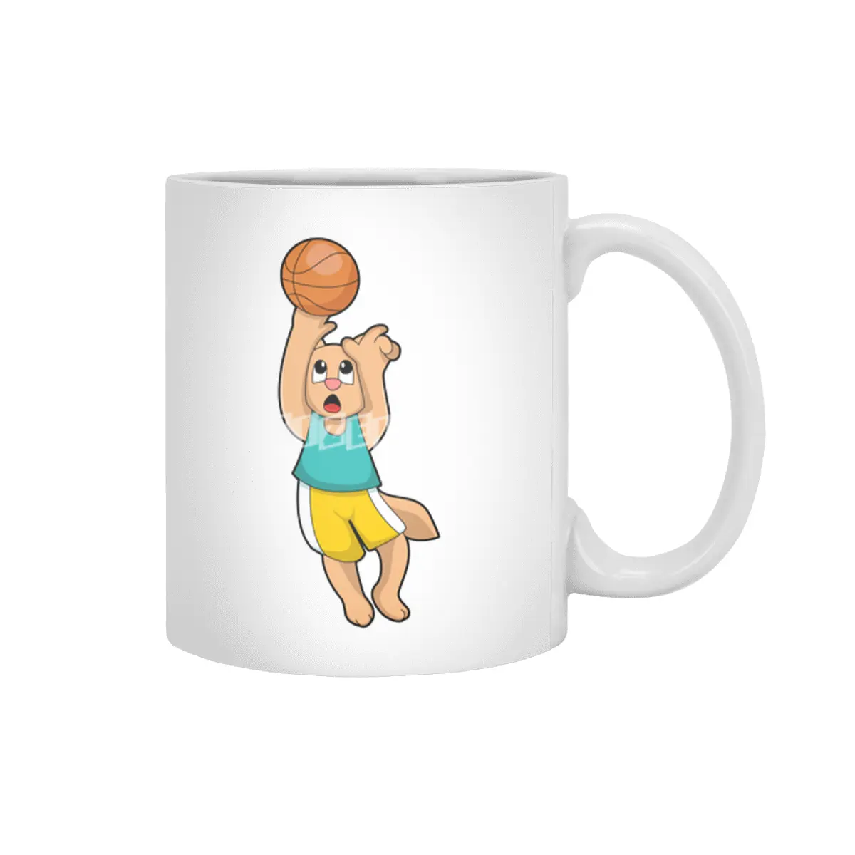 Cat at Basketball Sports Beyaz Kupa